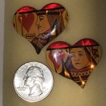 Metallic Art Graphics John Crutchfield 1995 Heart Queen of Hearts Earrings Red Photo 4