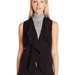 Calvin Klein Black Ruffle Open Vest Photo 0