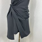 ZARA Women's Mini Dress Twist Large Bow Ribbon in Black Cut Out Open Back XL Photo 9