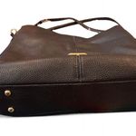 Anne Klein Black Faux Leather Hobo Bag Polka Dot Lining Photo 6