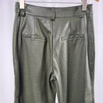 NWT Lulus Effortless Edge Vegan Leather Straight Leg Pants in Olive Green Size M Size M Photo 10