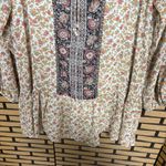 MELLODAY  Ivory Floral Tie Neckline Tunic‎ Size XS Photo 3