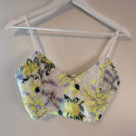Urban Outfitters Floral Embroidered Cropped Tank Bralette Lined XS Photo 0