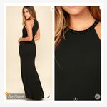Lulus  Black Girl in The Mirror Beaded Collar Maxi Dress Photo 2