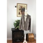 Chico's Easwear By Long Sleeve Shimmer Silver Shine Open Front Sweater Size 0 Photo 1