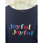 Talbots  Lambswool Blend Navy Joyful Christmas Sweater Size 1X Holiday Party Photo 3