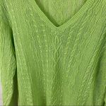 Ralph Lauren Lauren Linen V Neck Green Sweater Size Large Photo 5