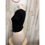 No Boundaries  Black Ruched Drawstring Crop Top Size S Photo 2