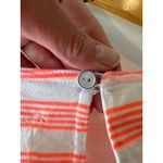 Anthropologie  Coral White Striped Cutout Romper NWT Size Large Photo 5