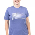 Huntworth New Women's  T Shirt XL Distressed Flag Graphic Tee American Flag Blue Photo 0