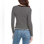 Nanette Lepore NWT  V Neck Striped Pearl Embroidery Striped Stretch Cardigan M Photo 4