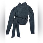 Ganni  Baxter Metallic Stretch Knit Wrap Top Size US 4 Photo 3