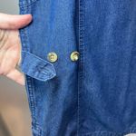 TravelSmith Women's Utility Vest Blue Denim Buttons Pockets Fishing Hiking Large Photo 13