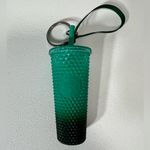 Starbucks Cold Cup Keychain & Ornament Ombre Teal Gradient Textured Tumbler Cup Photo 2