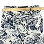 Beau Dawson Blue White Floral Linen Blend Wide Leg Tie Front Pants size M 8 Photo 4