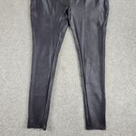 Serra Womens Faux Leather Leggings XL Black Metallic Stretch Skinny Slim Fit New Photo 3