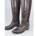 Aquatalia Womens Boots Brown Leather Knee High Tall Zip Up Riding Italian US 6.5 Photo 4