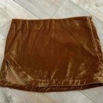 Free People NEW  Annalise Velvet Mini Skirt Gold Burnt Orange Sz 2 Photo 0