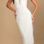 Lulus NWT  Romantic Message White Lace Racerback Sleeveless Midi Dress,XS Photo 0