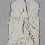 Mable Ruched Wrap Maxi Dress Beige Spaghetti Strap Halter Neck Size S Photo 0