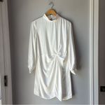 ZARA  Dress Tunic Blouse White Satin Effect Photo 2