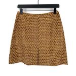 Ann Taylor VTG Silk Geometric Mini Skirt Mustard Brown Red Gold 8 Photo 3