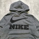 Nike Y2K Embroidered Swoosh Grey and Black  Hoodie Photo 2