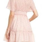 En Saison Caldera Shirred Gingham Vneck Barbie Peach Mini Dress S Orange Photo 1