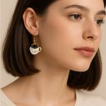 Cute Cat in Coffee Cup Dangle Earrings Photo 0