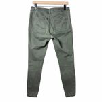 Anthropologie Ankle Pants Olive Green Square Pockets Front Seamed Skinny Size 27 Photo 1
