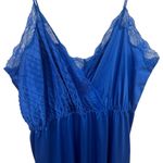 Unique Vintage Vintage Cobalt Blue Lace Nylon Slip Maxi Dress Fairy Whimsical Ethereal Size 2X Photo 2