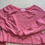 Wildfox  French Rose Pink Tilda Ribbed Cropped Top & Joggers Set Photo 3