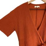 Madewell knit textured tie knot short sleeve rust color jumpsuit Medium Photo 4