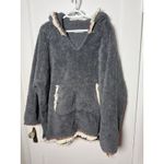 Natural Life Blanket Sherpa Gray Hoodie Oversized Pullover Sweatshirt Women's OS Photo 2
