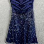 Hailey Logan dress womens 8/10 blue strapless glitter jewel Prom Wedding event Photo 1