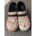 Sanita Koi Danish Clogs Leather Shoes Size 40 US 9.5 Floral Slip‎ On Mules Photo 4