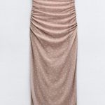 ZARA  NWT mesh beige polka dot midi dress Photo 7