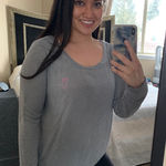 Victoria's Secret Victoria’s Secret Gray‎ Pajama Top with bow NWT Photo 0