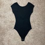 Forever 21 Low Scoop Back Short Sleeve Bodysuit Balletcore Romantic Black NWT XS Photo 11