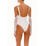 BOAMAR Millie Cheeky One Piece in White Textured Shine Medium New Bridal Swim Photo 11