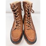 Violet and Red Alexa Brown Suede Fleece Trim Lug Combat Boots Size 6.5 NWOB Photo 5