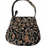 Vera Bradley  Pleated Hannah Bag Cafe Latte Brown Black Purse Handbag Retired EUC Photo 0