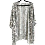 Billabong  Geometric Print Salty Waves Kimono Cardigan White Women's Size S/M/P/M Photo 1