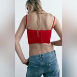 ZARA New Women Red Sexy Embroidered Underwire Corset Size 34B Photo 1