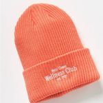 Anthropologie NWT | Daily Practice West Coast Wellness Club Ribbed Beanie Coral Photo 1