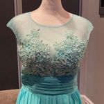 Women’s Chiffon Lace Appliqué Dress with Slit Prom Party Wedding NWOT 8 Photo 1