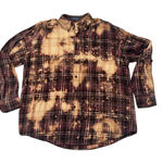 Vintage Hand Dyed Oversized Bleached Grunge Flannel Size OS Photo 0