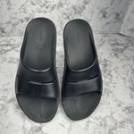 Oofos Ooahh Thick Recovery Slides Sandals Size Mens 7 Womens 9 Solid Black Photo 1