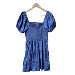 NEW Arula Laine Babydoll Dress Short Puff Sleeve Mini Denim Blue Amazing 1X Photo 2