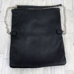 EXPRESS  Faux Pebbled Leather Fold Over Shoulder Bag Black‎ Chain Strap Photo 6